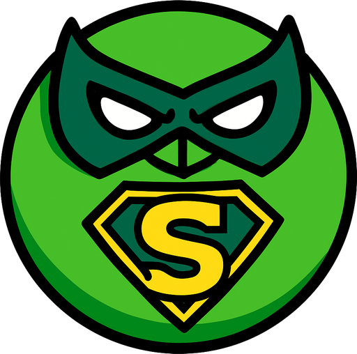 A green super hero ball.
In-Game asset.  High contrast.  No shadows