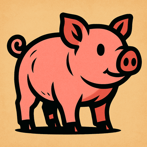 Make a pig.
In-Game asset.  2d.  High contrast.  No shadows