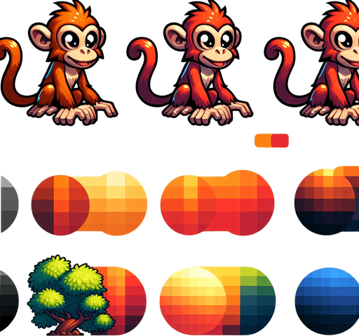 create a monkey.
Single Game Texture.  In-Game asset.  2d.  Blank background.  High contrast.  No shadows