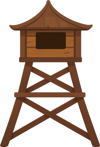 gözcü kulesi. No background. Transparent background. Blank background. No shadows. 2d. In-Game asset. flat