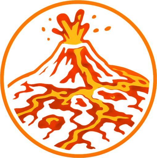 Planet of fire, volcano, magma, lava.
In-Game asset.  2d.  High contrast.  No shadows