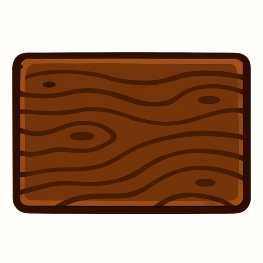 Rectángulo de madera color café.
In-Game asset.  2d.  High contrast.  No shadows