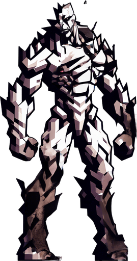 Make his whole body look destroyed.