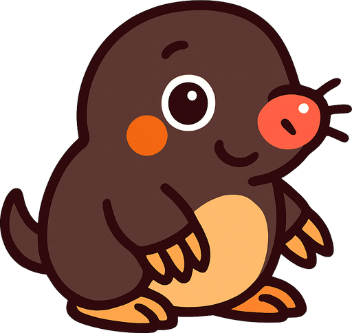 tatlı ve küçük yavru bir köstebek.
In-Game asset.  2d.  High contrast.  No shadows