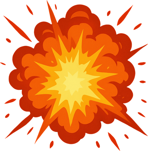 Make a explosion texture.
In-Game asset.  2d.  High contrast.  No shadows