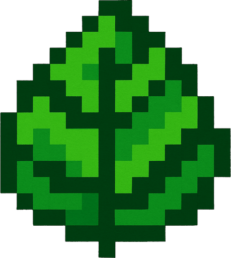 minecraft leaf.
In-Game asset.  2d.  High contrast.  No shadows