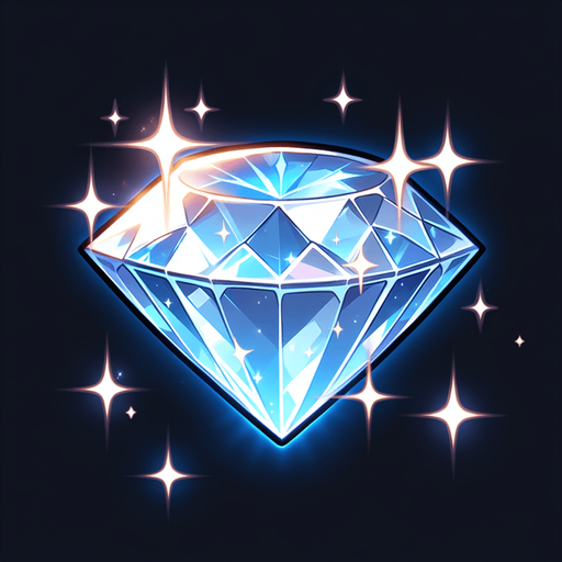 Magic diamond.
Single Game Texture. In-Game asset. 2d. Blank background. High contrast. No shadows.