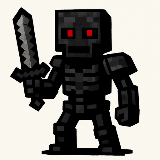 kara savaşçı bir wither iskelet çok korkunç gözükür ama iyi biridir.
In-Game asset.  2d.  High contrast.  No shadows