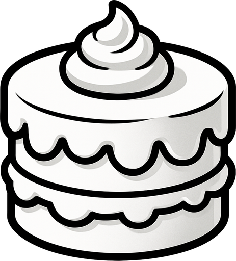 white Cake.
In-Game asset.  2d.  High contrast.  No shadows