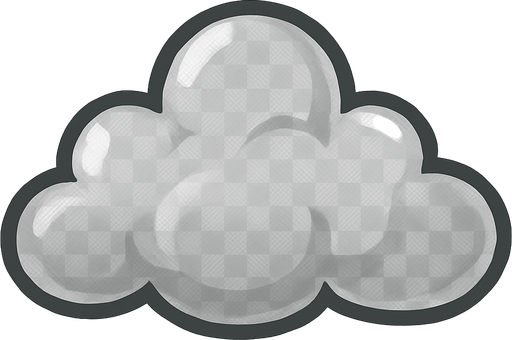 grey transparent cloud.
In-Game asset.  2d.  High contrast.  No shadows