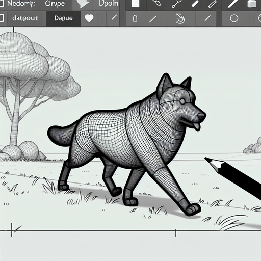 Dog which goes to the left.
2D, Without background