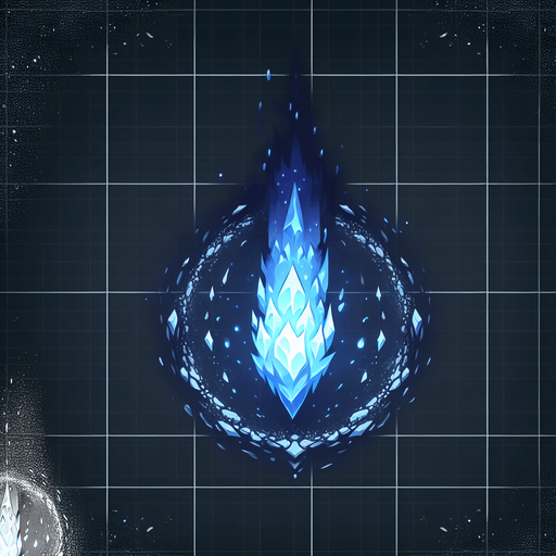 Magical projectile that will freeze the enemies..
Single Game Texture.  In-Game asset.  2d.  Blank background.  High contrast.  No shadows