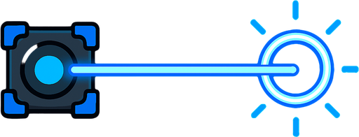 Blue laser light 2d game.
In-Game asset.  2d.  High contrast.  No shadows