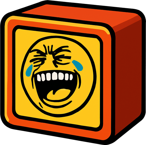 Make it with same shape but a meme drawing on block.
In-Game asset.  2d.  High contrast.  No shadows