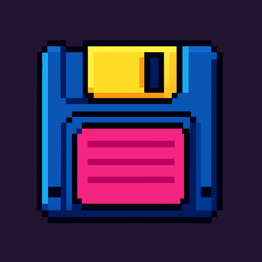 Make pixel computer disk.
In-Game asset.  2d.  High contrast.  No shadows
