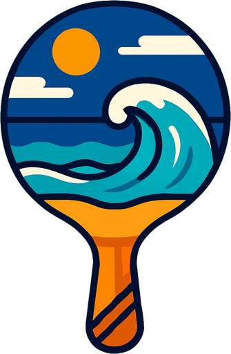 Raquette ocean.
In-Game asset.  2d.  High contrast.  No shadows