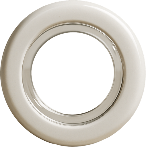 White ring with transparent middle. Front view