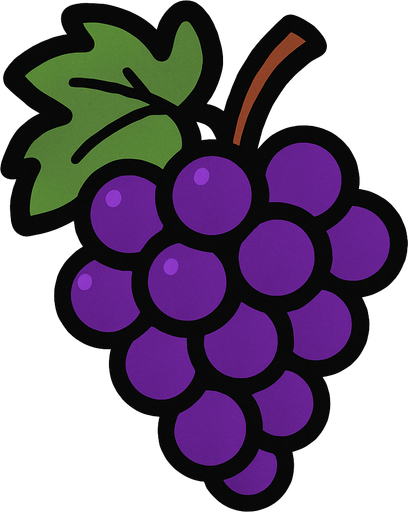 some grapes in 2D.
In-Game asset.  2d.  High contrast.  No shadows