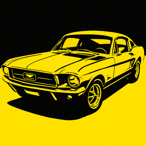 Ford mustang.
High contrast.  No shadows