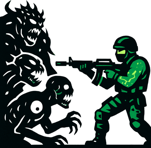 INFECTED AGENT VS MONSTERS.
In-Game asset.  2d.  High contrast.  No shadows