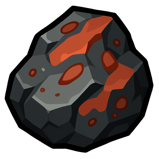 Iron cevheri - yazısız.
In-Game asset.  2d.  High contrast.  No shadows