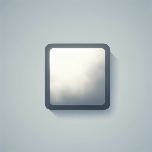 Rounded square with fog inside it. Simplistic.
Single Game Texture. In-Game asset. 2d. Blank background. Low contrast. No shadows.