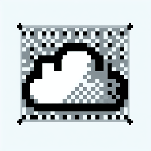 cloud. Dot picture. Single Game Texture. In-Game asset. 2d. Blank background. High contrast. No shadows.