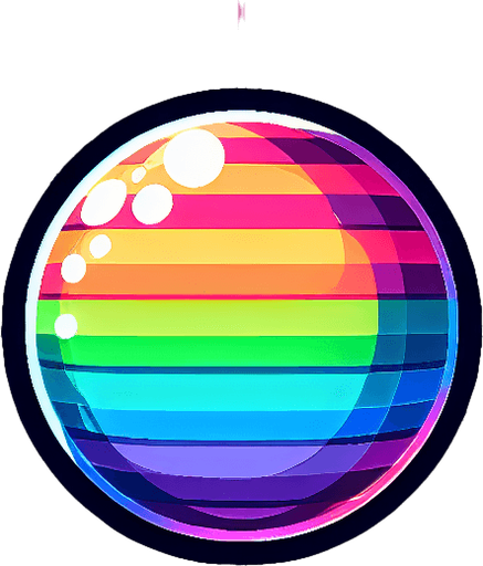 Multi colored laser ball. Bubble shooter game. Powerup ball.
Single Game Texture. In-Game asset. 2d. Blank background. High contrast. No shadows.