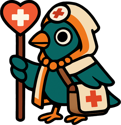 2d bird healer.
In-Game asset.  2d.  High contrast.  No shadows