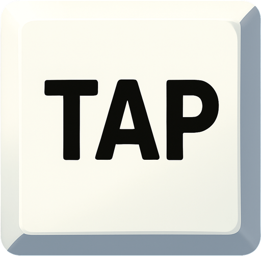 Add the text TAP inside of it. in  black