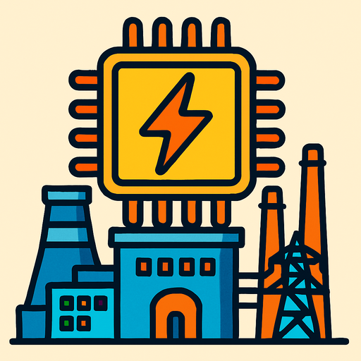 chip de energia gigante es el nucleo de una central electrica.
In-Game asset.  2d.  High contrast.  No shadows