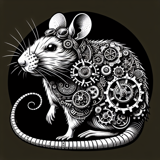 a rat wearing a steampunk costume.
Single Game Texture. In-Game asset. 2d. Blank background. High contrast. No shadows.
