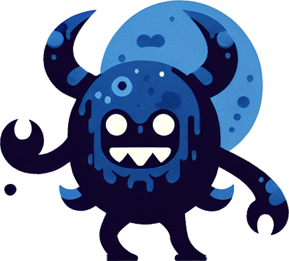 monster blu.
Single Game Texture.  In-Game asset.  2d.  Blank background.  High contrast.  No shadows