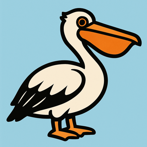 Pelican.
In-Game asset.  2d.  High contrast.  No shadows