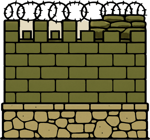 yüksek çözünürlüklü askeri duvar.
In-Game asset.  2d.  High contrast.  No shadows