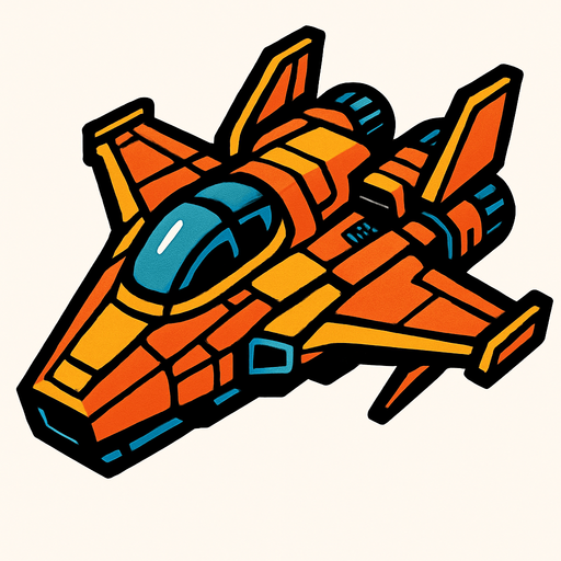 Uzay gemisi.
In-Game asset.  2d.  High contrast.  No shadows