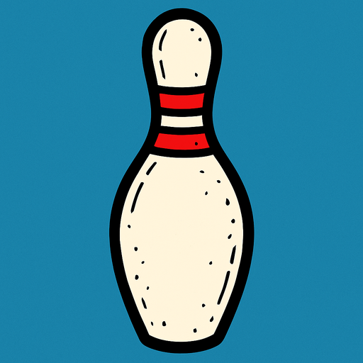 Bowling pin.
In-Game asset.  2d.  High contrast.  No shadows