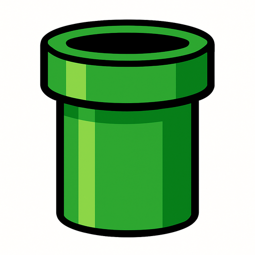 mario pipe.
In-Game asset.  2d.  High contrast.  No shadows