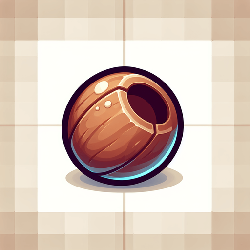 a rolling nut, cartoon Single Game Texture. In-Game asset. 2d. Blank background. High contrast. No shadows.