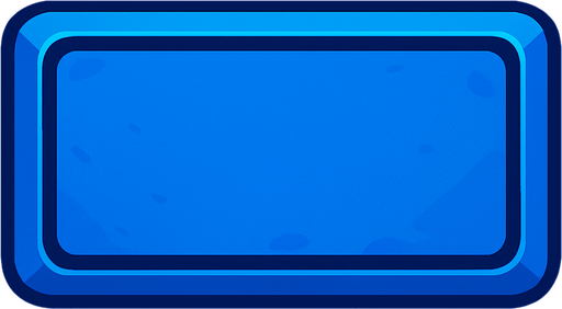 Blue button rectangle.
In-Game asset.  2d.  High contrast.  No shadows