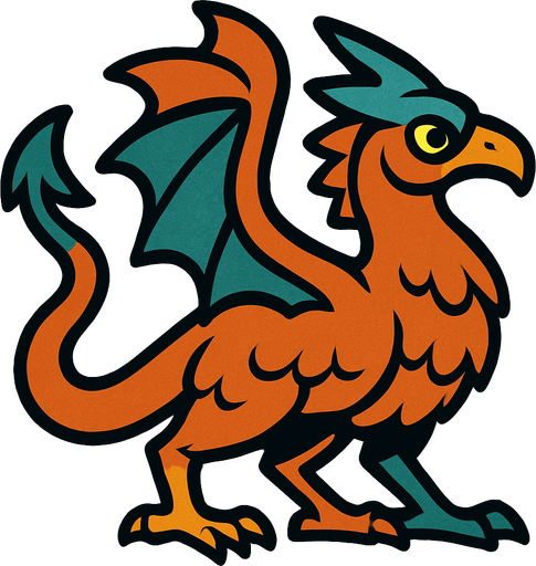 2d bird dragon.
In-Game asset.  2d.  High contrast.  No shadows