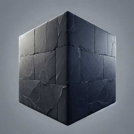 Dark slate tile.
Single Game Texture. In-Game asset. 2d. Blank background. High contrast. No shadows.