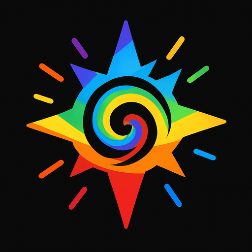 rainbow energy.
In-Game asset.  2d.  High contrast.  No shadows