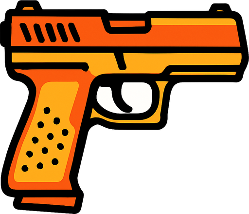 gun.
In-Game asset.  2d.  High contrast.  No shadows