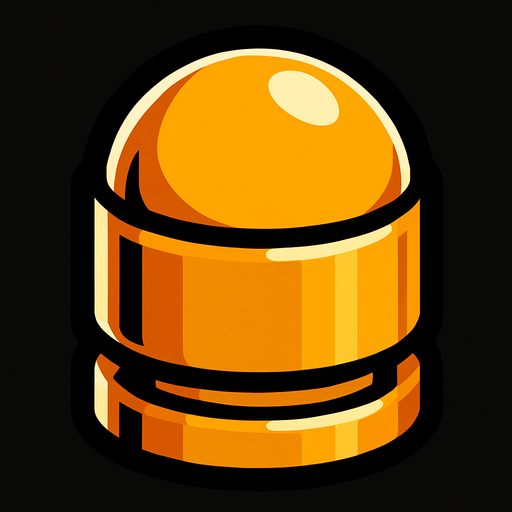 yuvarlak mermi.
In-Game asset.  2d.  High contrast.  No shadows