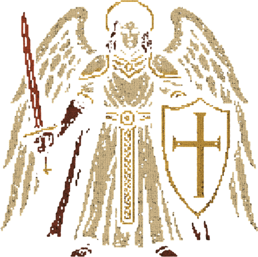 Michael demiurgos dark souls style 2d pixel art.
In-Game asset.  2d.  High contrast.  No shadows