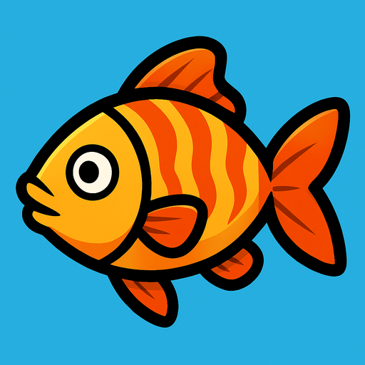 fish.
In-Game asset.  2d.  High contrast.  No shadows