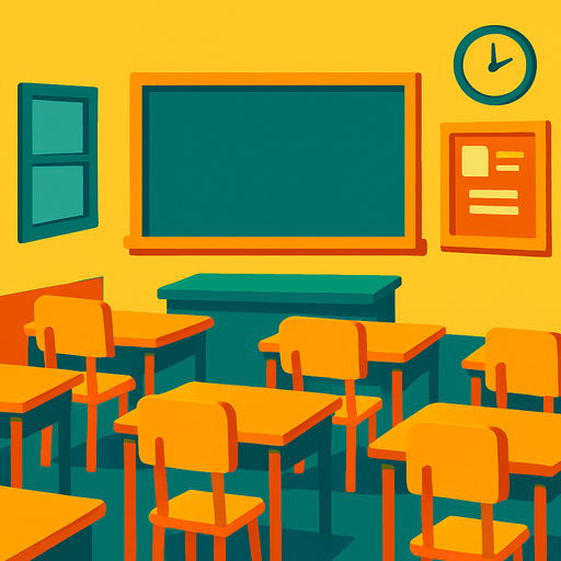 fond d'écran classe de cours.
In-Game asset.  2d.  High contrast.  No shadows