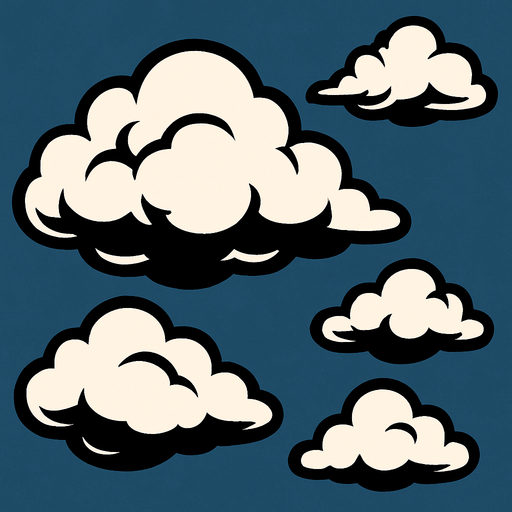 cloudy.
In-Game asset.  2d.  High contrast.  No shadows