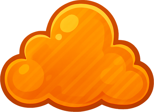 orange transparent cloud.
In-Game asset.  2d.  High contrast.  No shadows